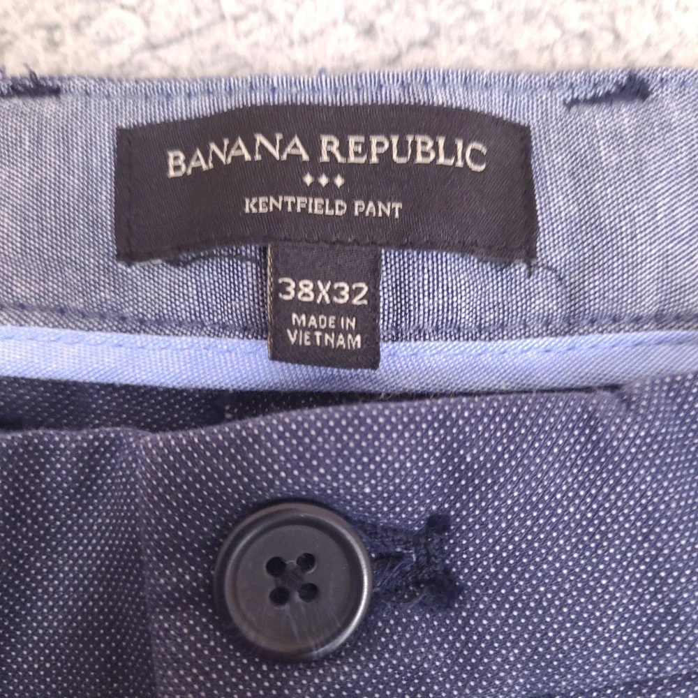 Banana Republic Pants Mens 38x31 Blue Kentfield Straight Flat Front Chino‎ Dress